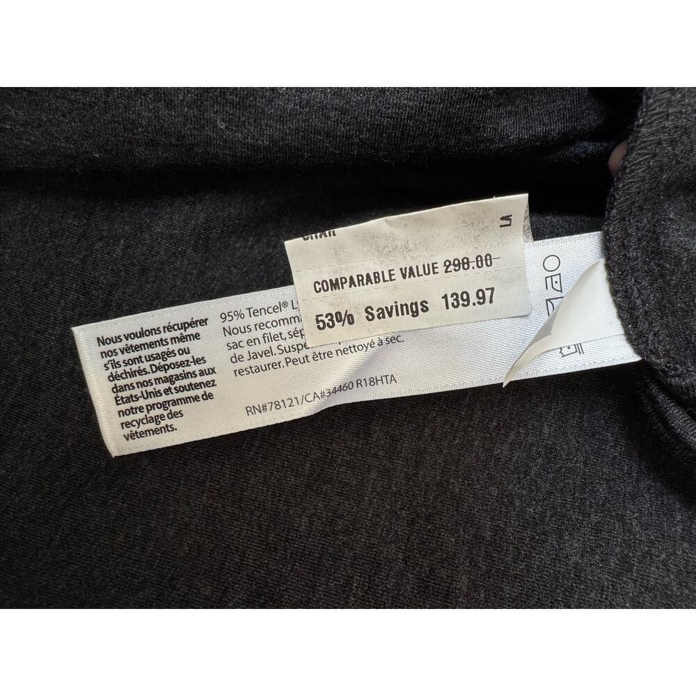 EILEEN FISHER Charcoal Heather Grey Lightweight Slub Knit Shift T-Shirt Dress L - Picture 7 of 7